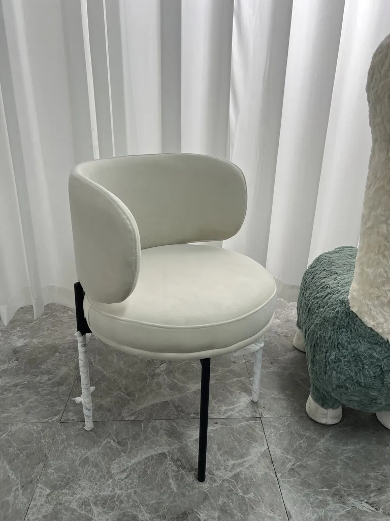 22205 in ivory velvet with black legs